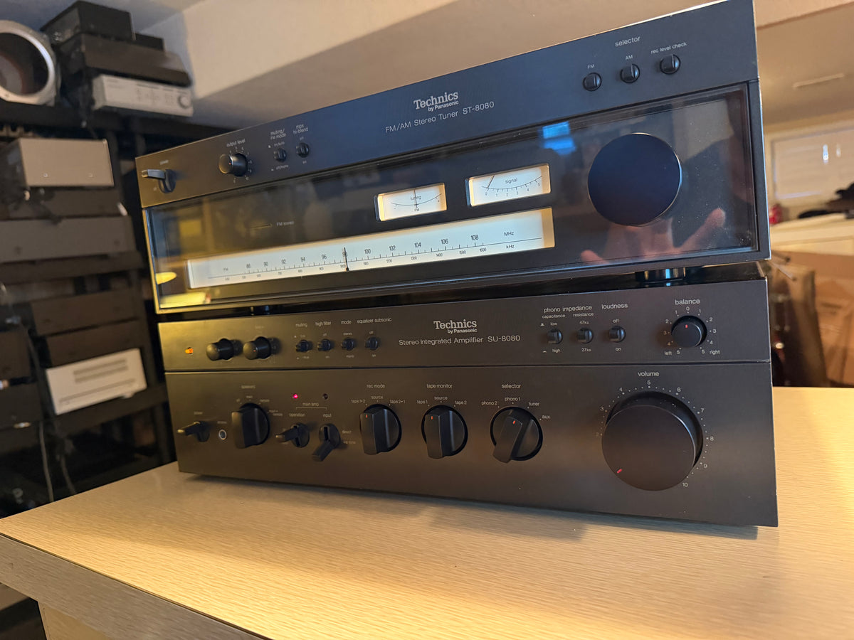 Technics SU 8080 Stereo Amplifier + ST-8080 Tuner New Bulbs Recapped Pro Service