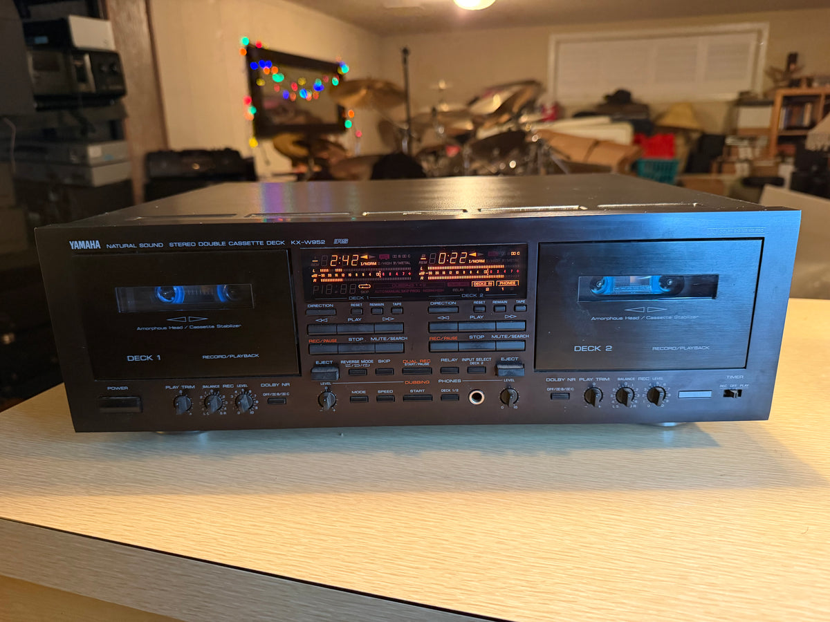 Yamaha KX-W952 Dual Cassette Deck Top Of The Line Fresh Service Very Rare 🔥🎶
