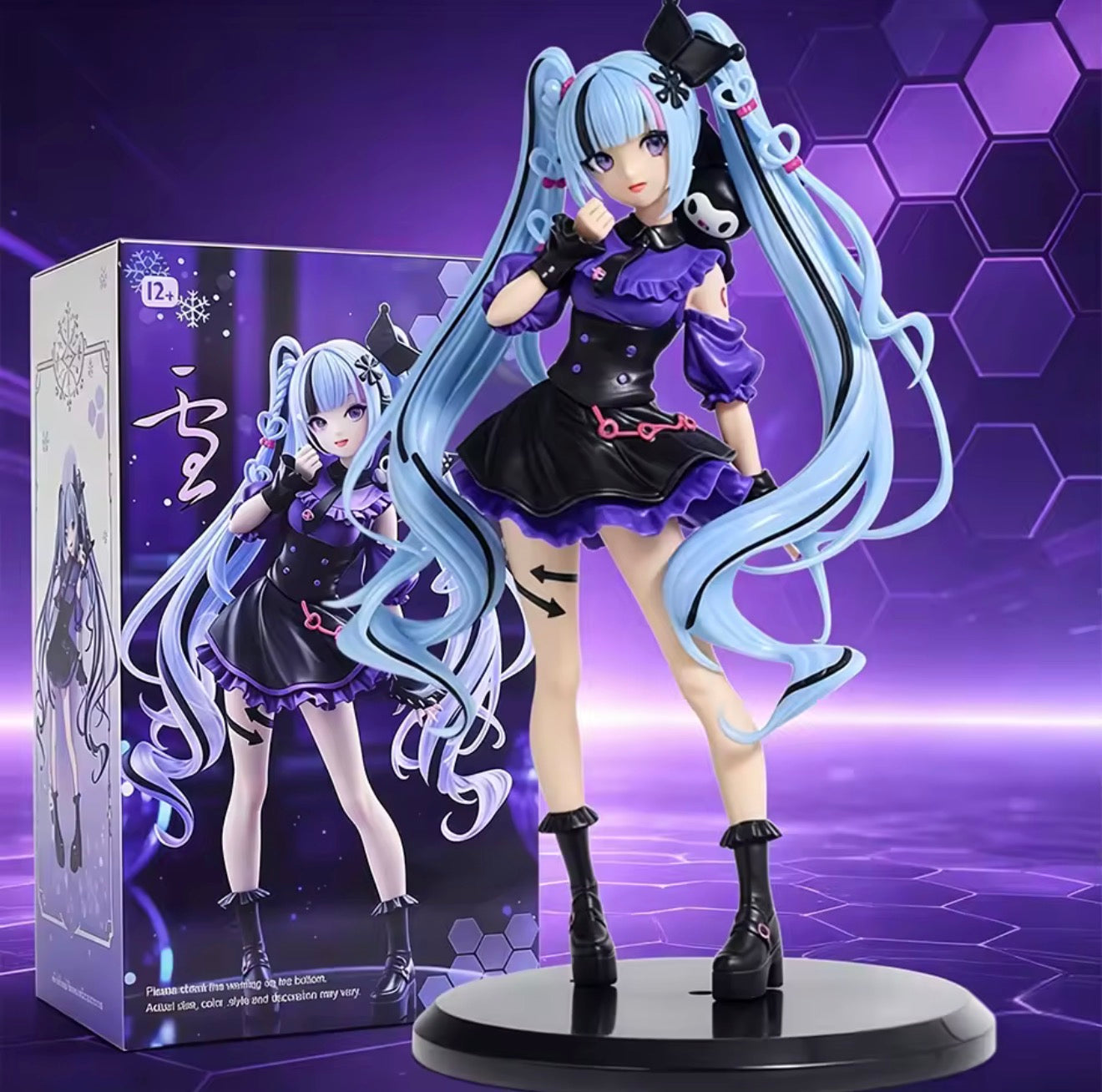 FuRyu Trio-Try-iT Hatsune Miku 19cm Snow Miku x Kuromi Figure Anime Figurine NEW