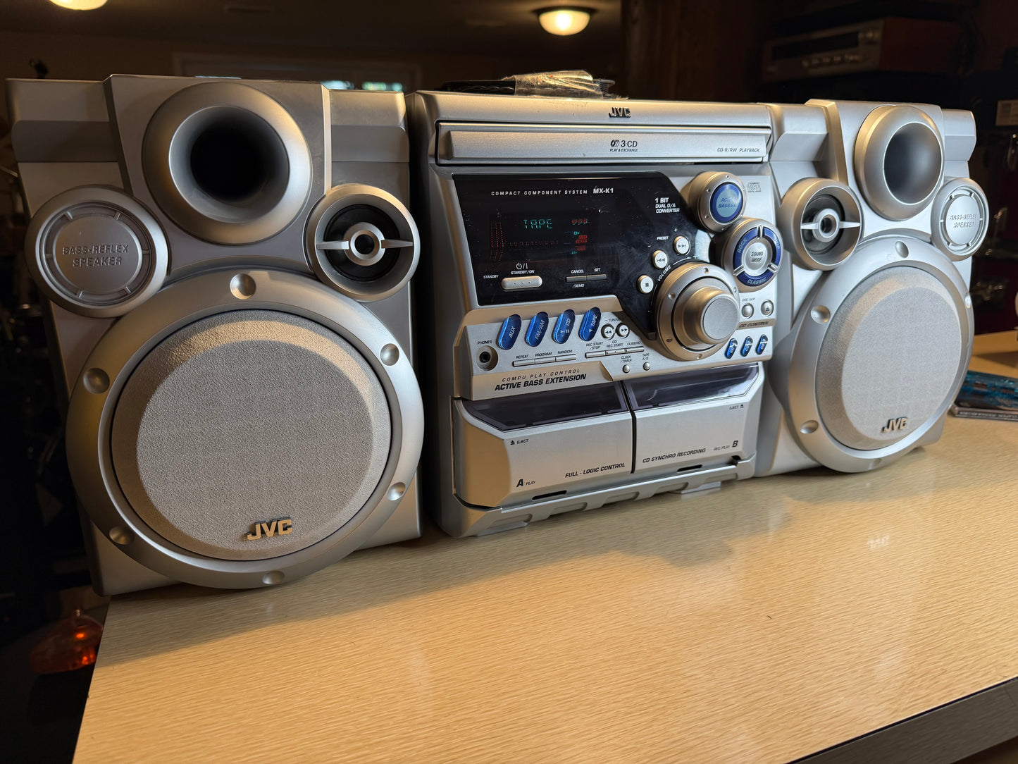 Rare JVC MX-K1 System 3-CD Cassette Player Stereo Shockingly LOUD Fully Tested🔥