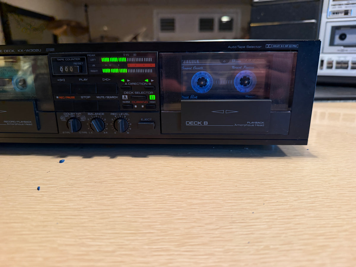 Yamaha Natural Sound Stereo Double Cassette Deck KX-W302U - Clean Serviced Rare!