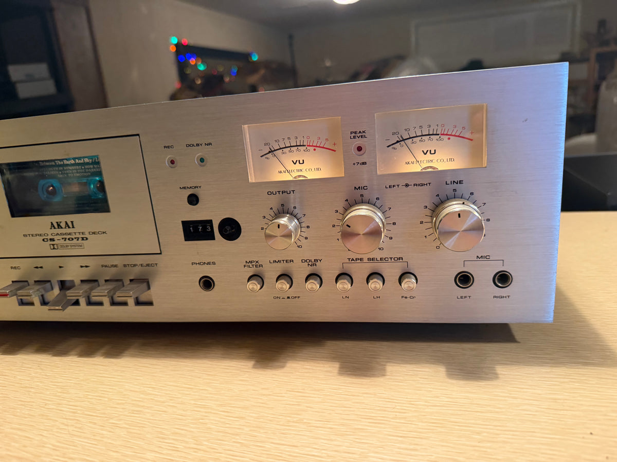 Akai CS-707D Stereo Cassette Deck Vintage HIFI Excellent CND Fresh Service🎶🔥