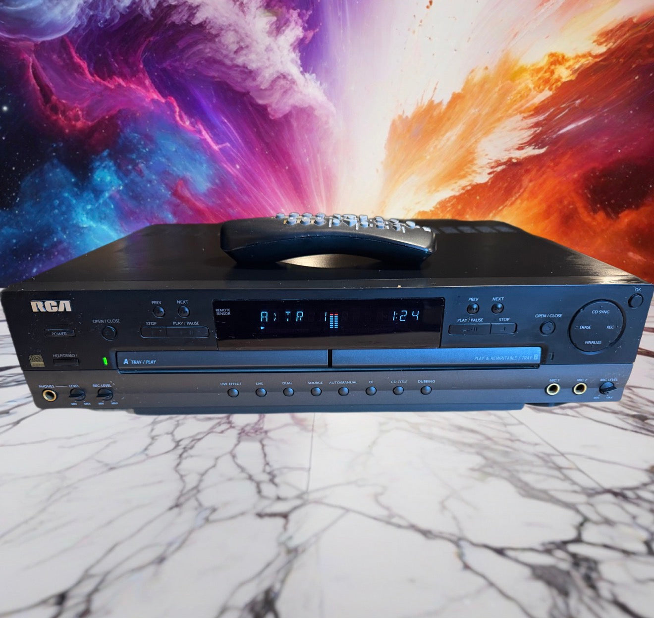 RCA CDRW121 Dual Tray CD Recorder Player Burner TESTED, WORKS Remote Bundle✅