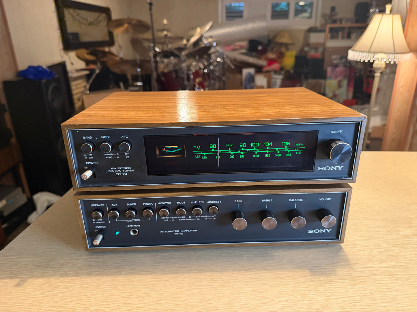 SONY TA-70 + ST-70 RaRe Vintage Stereo Amplifier Tuner Fresh Service! Near Mint!