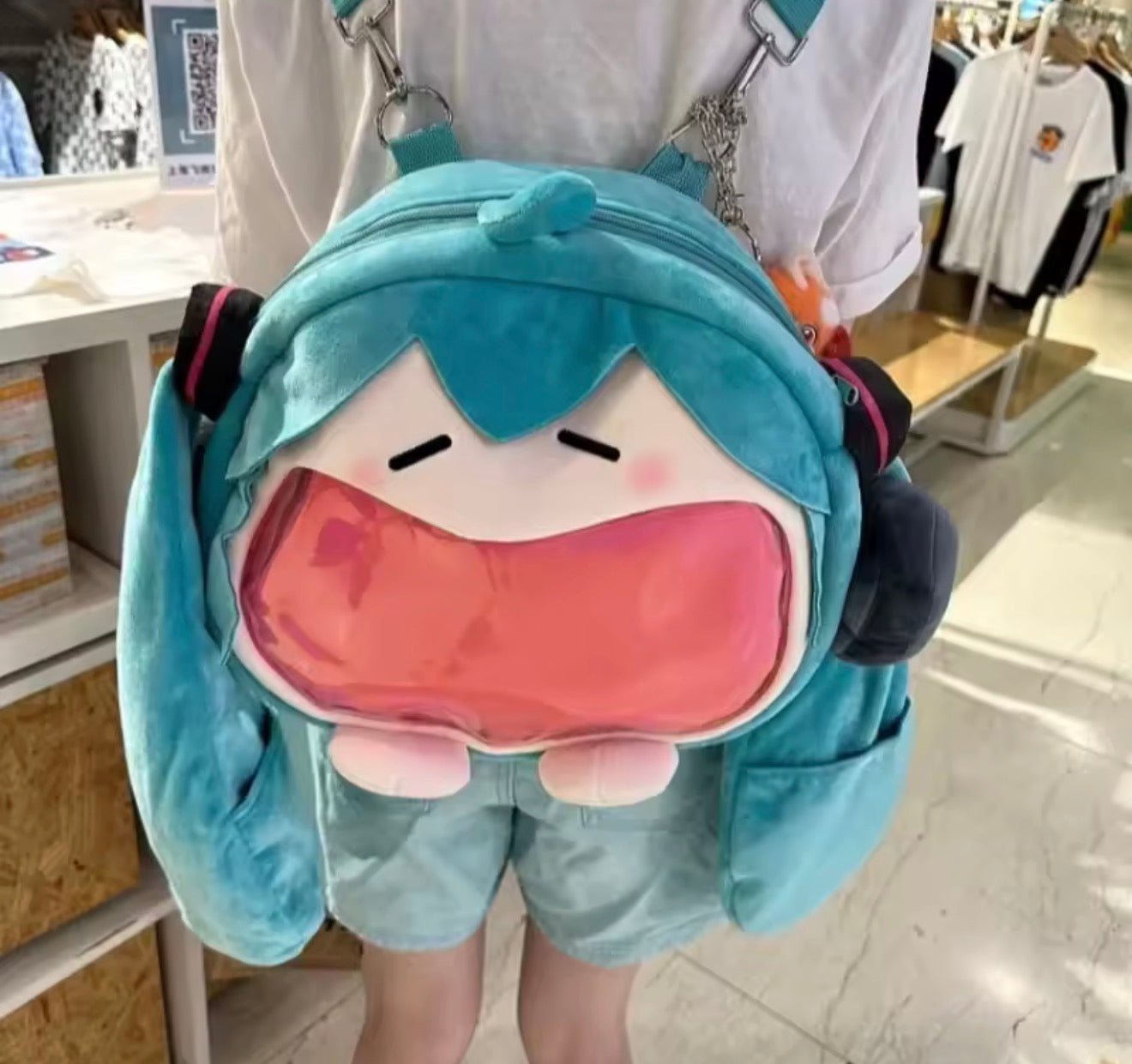Hatsune Miku Plush Shoulder Bag Backpack Kawaii Anime Knapsack Student Gift Cute