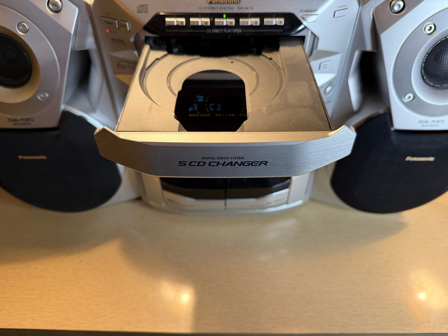 Panasonic SA-AK18 5 CD Changer/Dual Deck Stereo System New Belts Fully Working🔥
