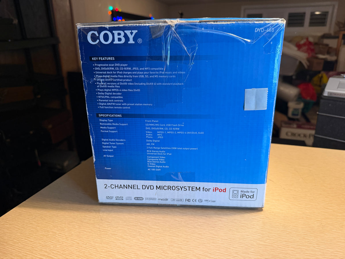 Coby DVD-468 2 Channel DVD Microsystem With iPod Dock Extremely Rare Brand New🔥