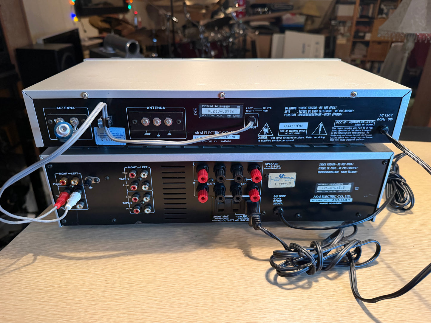 Vintage Akai DC Integrated Amplifier Model AM-U41 & Tuner AT-K110 FRESH Service!