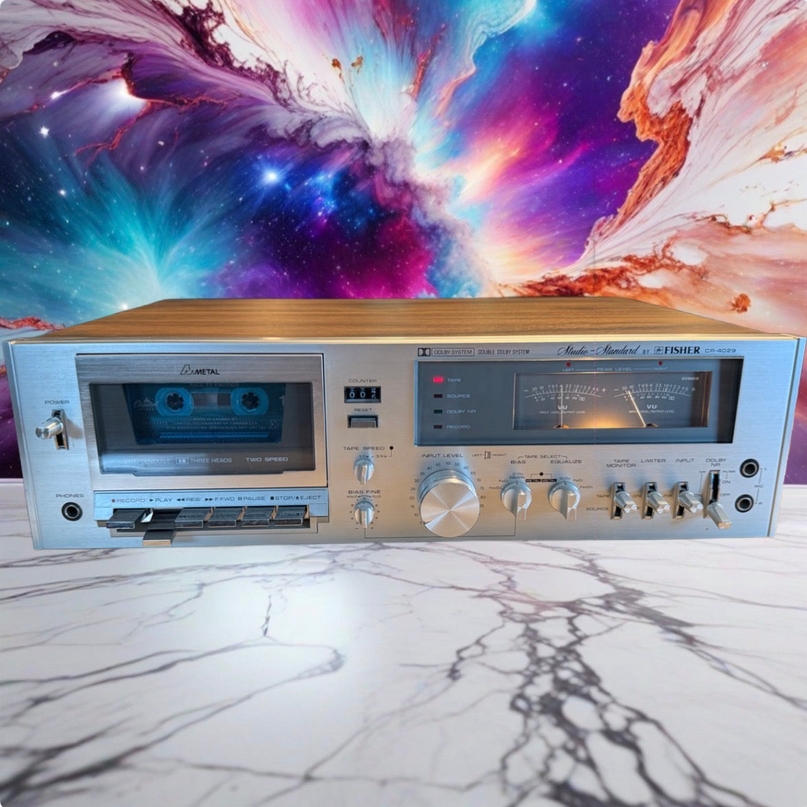 Vintage Fisher CR-4029 3 Head High Fidelity Cassette Tape Deck Tested Plays Tape