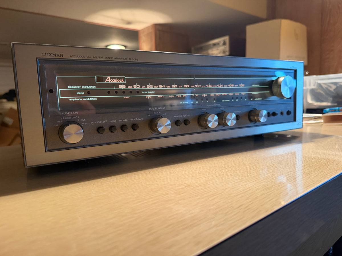 Luxman R‑3055 Stereo Reciever Rosewood Amplifier Near Mint Fresh Pro Service🔥🎶