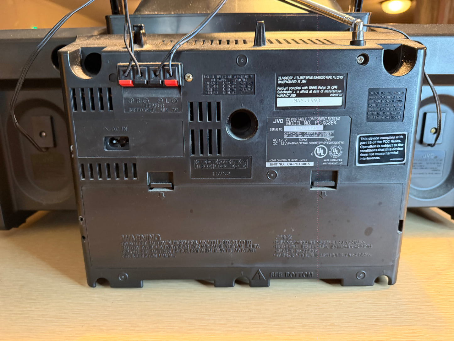 Vintage JVC PC-XC8BK Stereo A/Fm Cd Cassette Boom Box All Functions Operational!