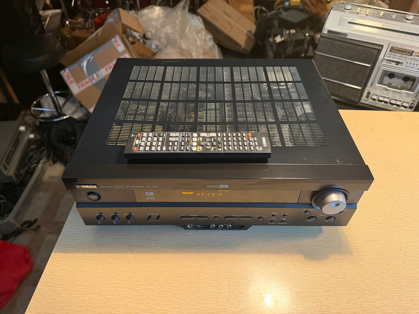 Yamaha RX-V420 200 Watt Natural Sound AV Receiver Fully Functional Remote Bundle