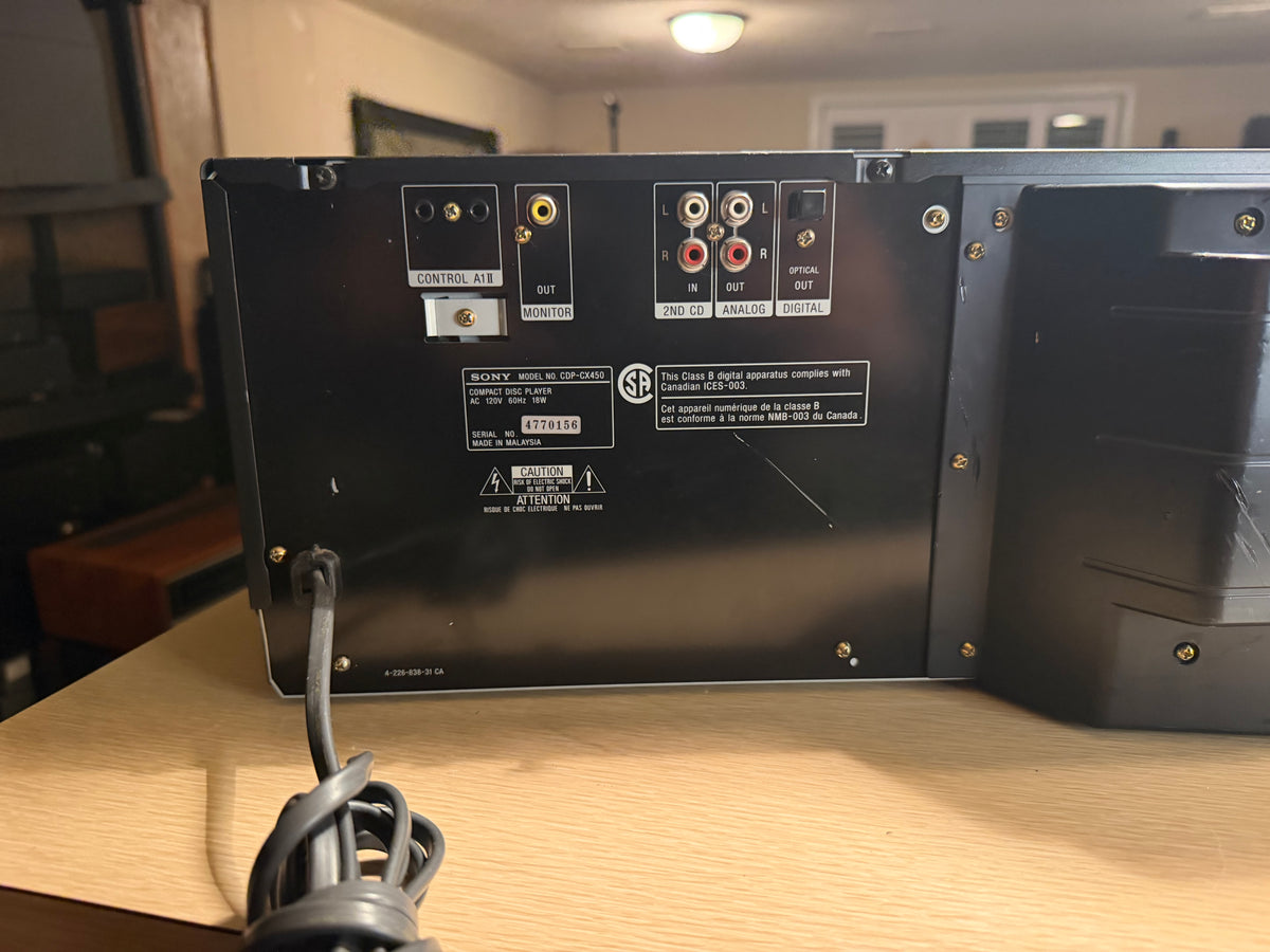 Sony CDP-CX450, 400 Disc CD Change Remote, Belts Replaced Works Excellent 🔥🎶