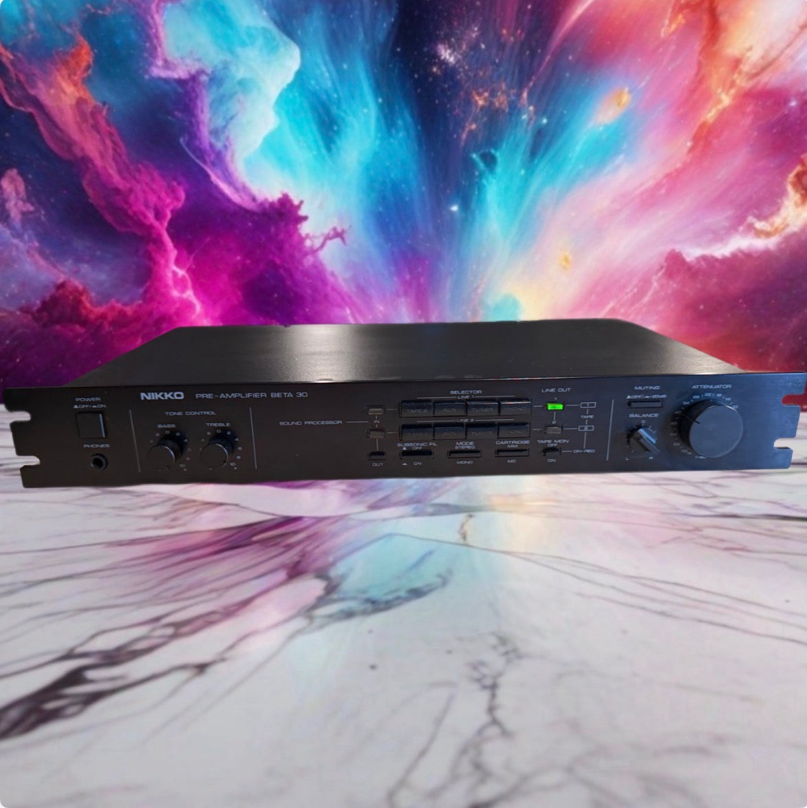 Nikko Beta 30 Stereo Preamplifier Japan FRESH Service V Rare Red Faceplate 🔥🎶