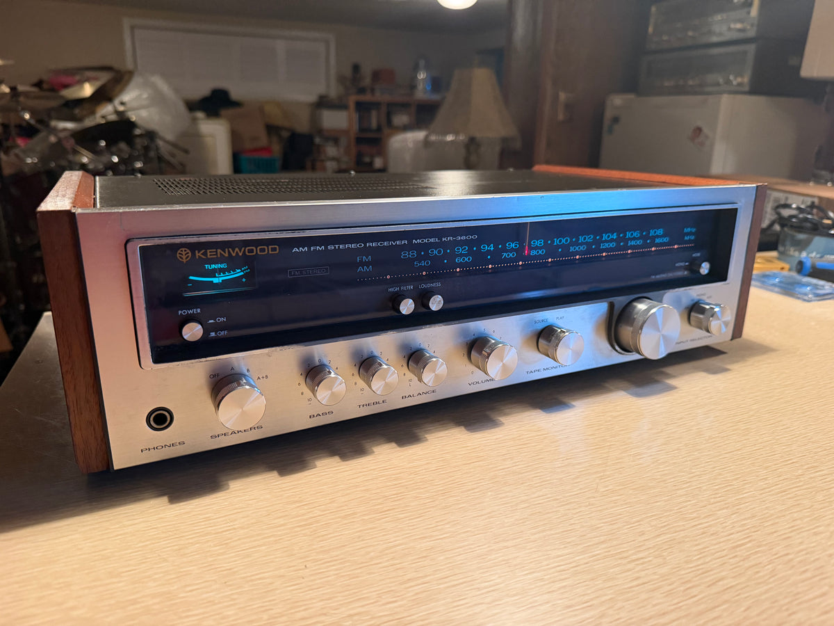 Vintage Kenwood KR-3600 Stereo Receiver Amplifier Serviced Crisp Sound Rare🔥🎶