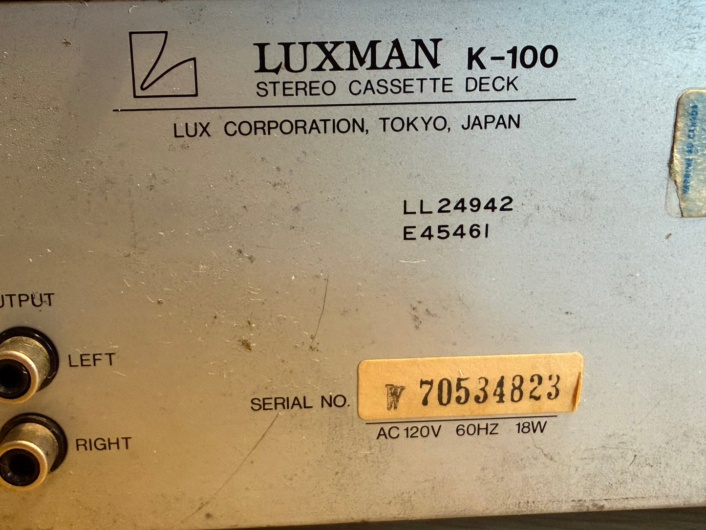 Luxman K-100 2 Head Cassette Deck Recorder Classic Gem💎 Great Sound Serviced ✅