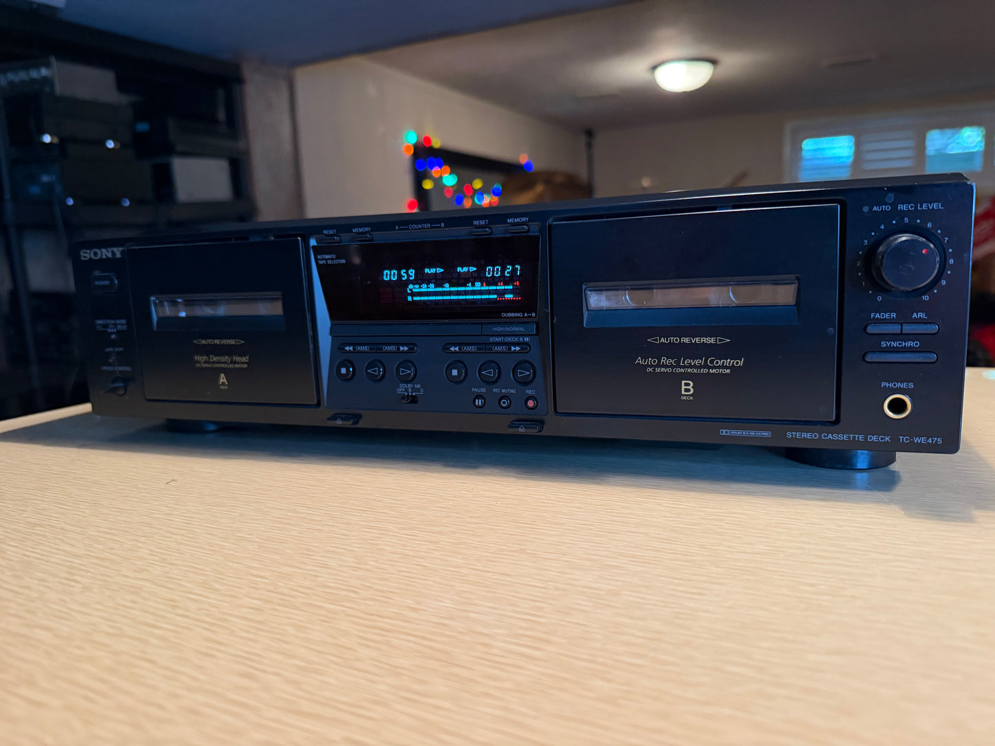 Sony TC WE475 Stereo Dual Cassette Deck - Serviced/New Belts Works Excellent🔥🎶
