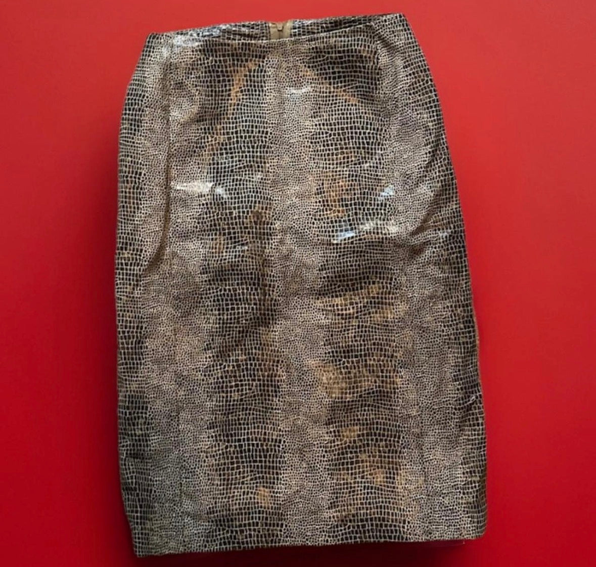 Vintage Luxury Danier Genuine Snakeskin Leather Skirt Suit Size M (Vintage XL)