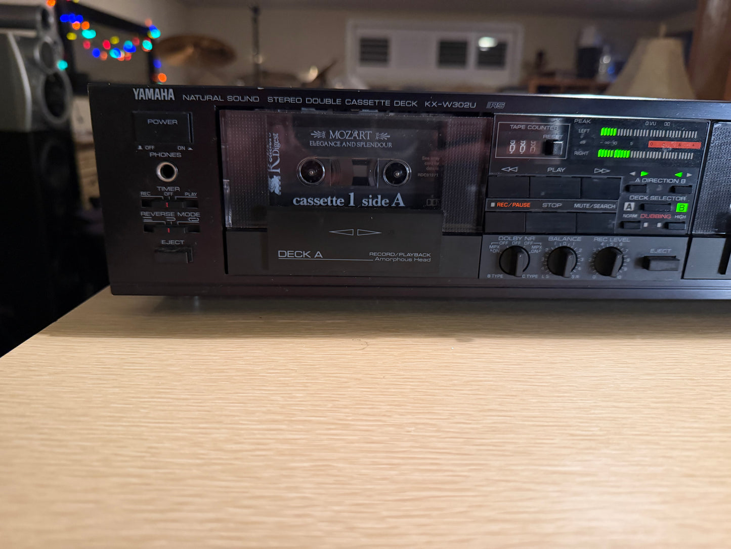 Yamaha KX-W302U Natural Sound Dual Cassette Deck Dolby B/C High Speed Dub Tested