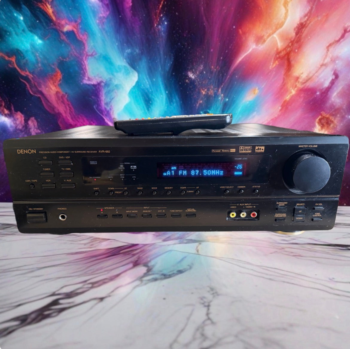 Denon AVR-682 6.1 Channel Receiver Dolby Pro Logic II SERVICED REMOTE Bundle🔥