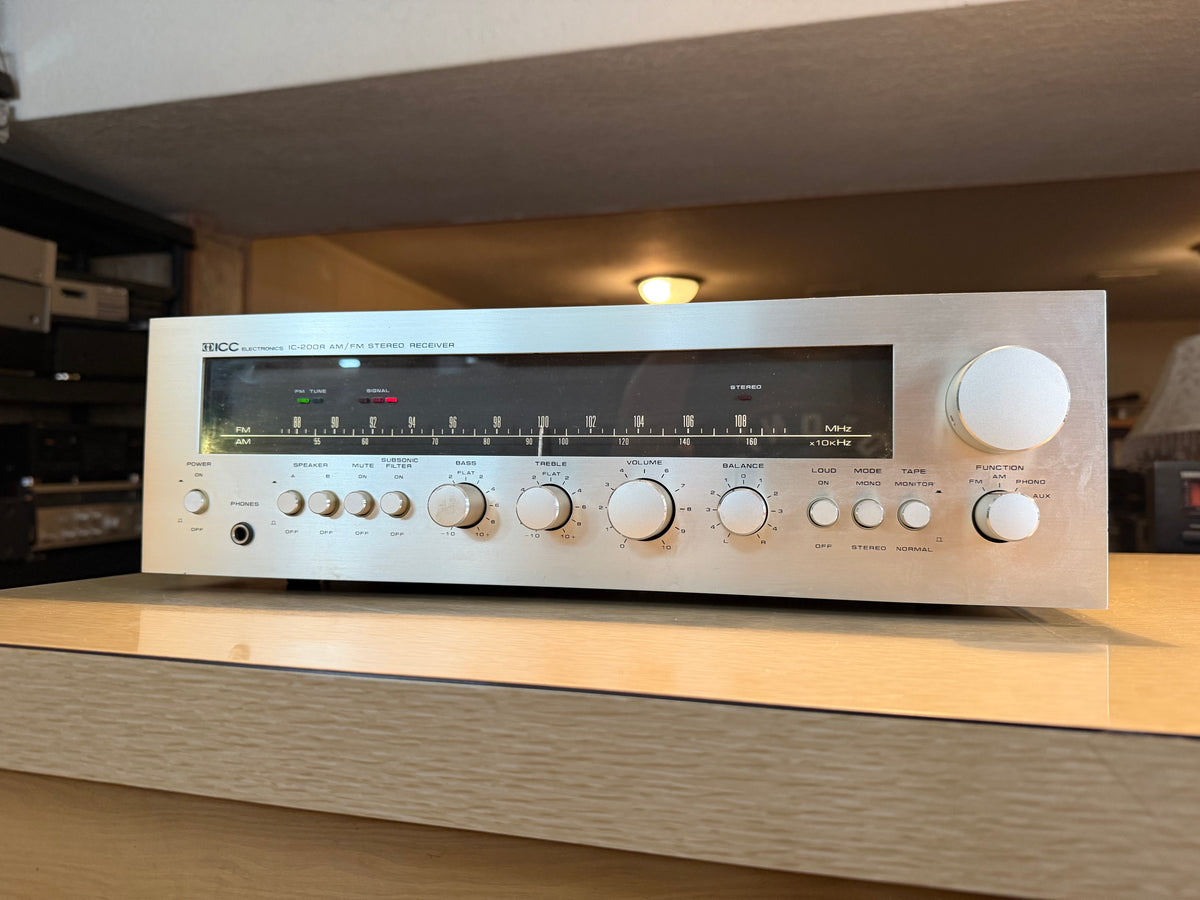 Vintage ICC IC-200R AM/FM Receiver Integrated Amplifier Silver Serviced V Rare🔥