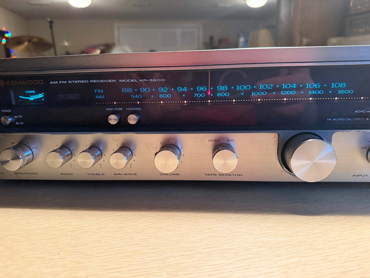 Vintage Kenwood KR-3600 Stereo Receiver Amplifier Serviced Crisp Sound Rare🔥🎶