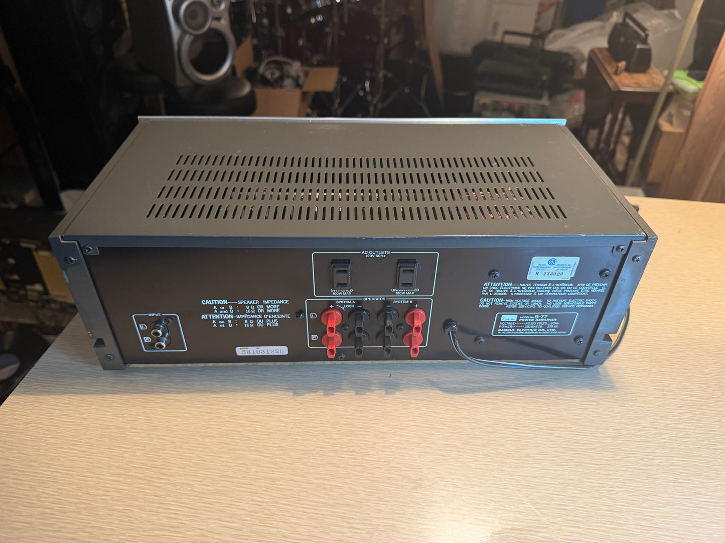 Sansui B-77 vintage stereo Powe Amplifier Full Fresh Service Beautiful Nice Cnd!