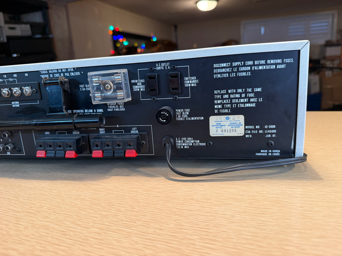 Vintage ICC IC-200R AM/FM Receiver Integrated Amplifier Silver Serviced V Rare🔥