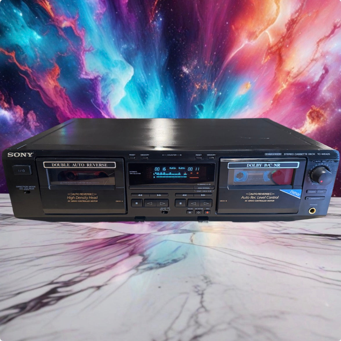 Sony TC WE425 Stereo Dual Cassette Deck - Serviced/New Belts Works Excellent🔥🎶