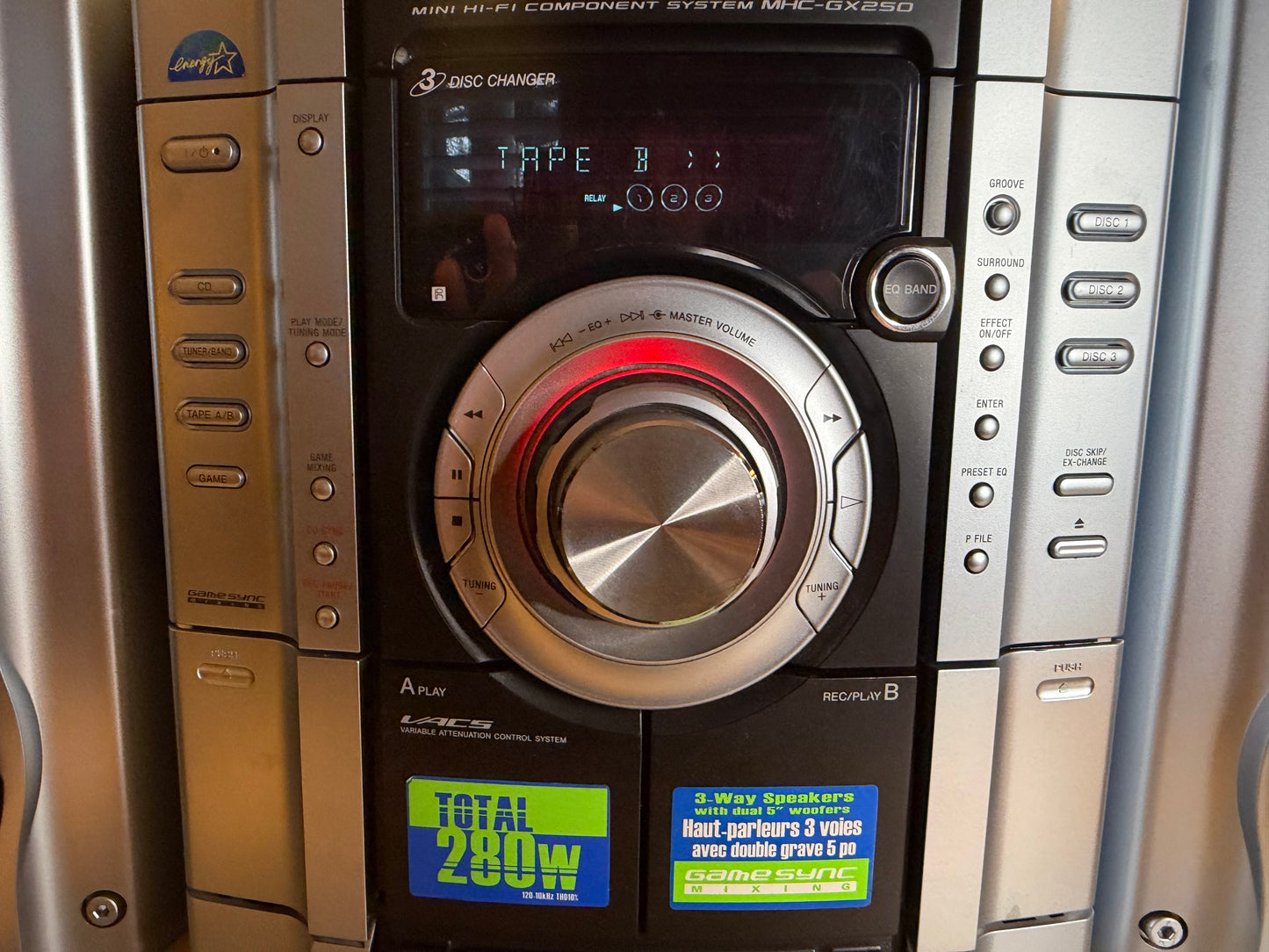 Sony MHC-GX250 Mini Hi-Fi Shelf Stereo System Radio CD Changer EVERYTHING WORKS!