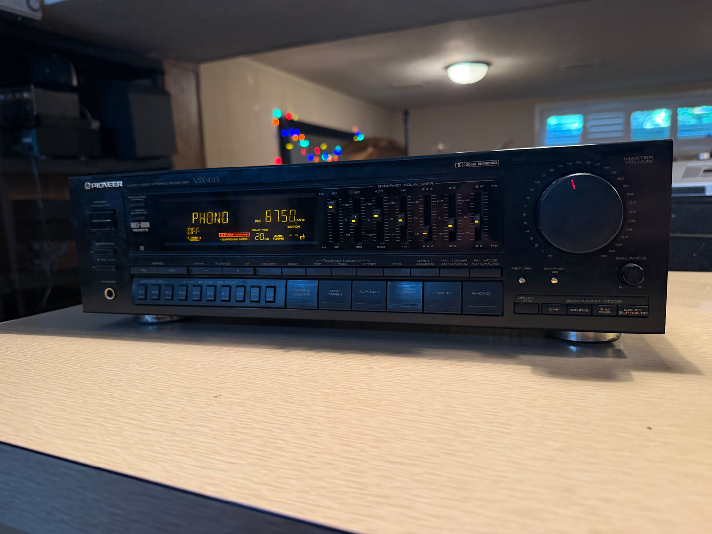 Pioneer VSX-411s Home Theater Receiver 100WPC Equalizer Phono Tested Works Rare!