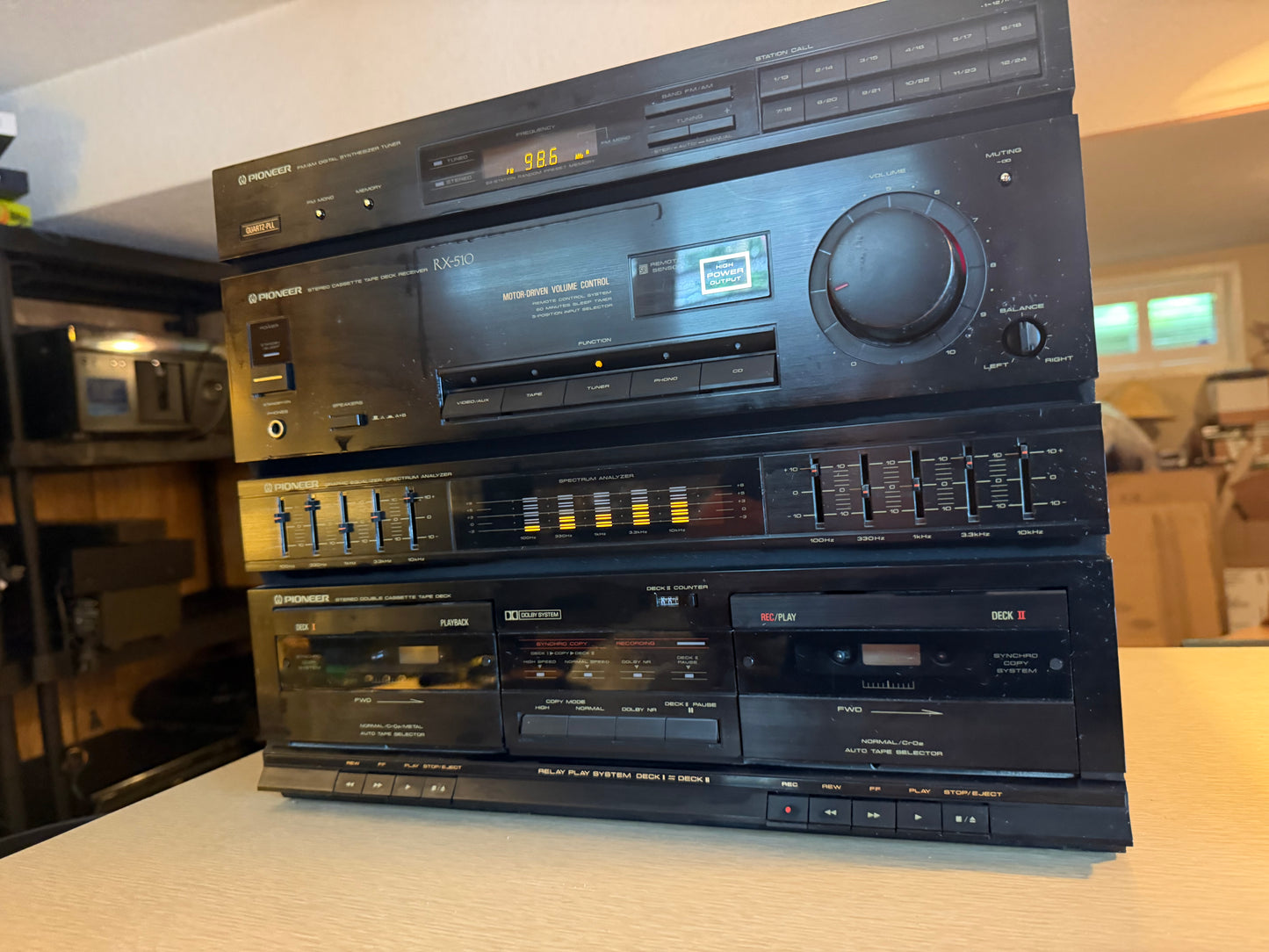 VINTAGE PIONEER RX-510 STEREO TUNER TAPE DECK RECEIVER RETRO WORKING MUSIC RARE