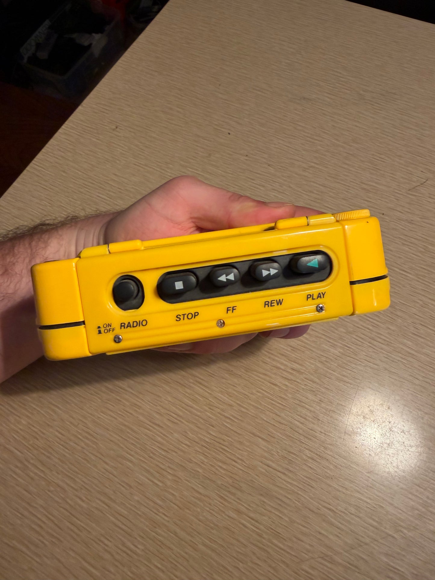 Sony Walkman Sports Audio Cassette AM/FM Radio WM-AF54 Yellow Clean SERVICED🔥🎶