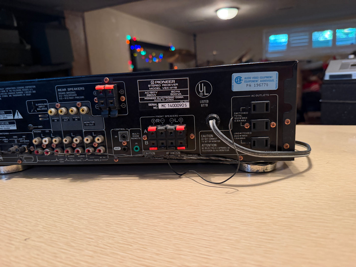 Pioneer VSX-411s Home Theater Receiver 100WPC Equalizer Phono Tested Works Rare!