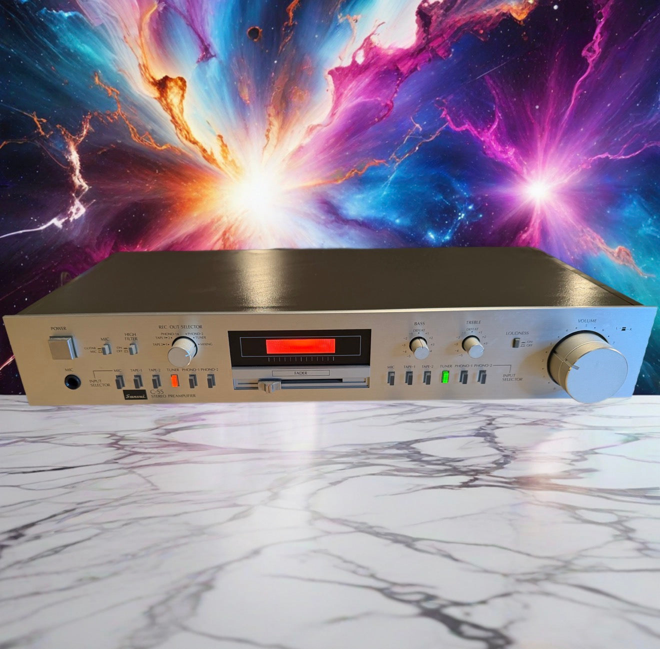 Vintage Sansui C-55 Stereo Preamplifier NEAR MINT FULL FRESH SERVICE RARE GEM💎