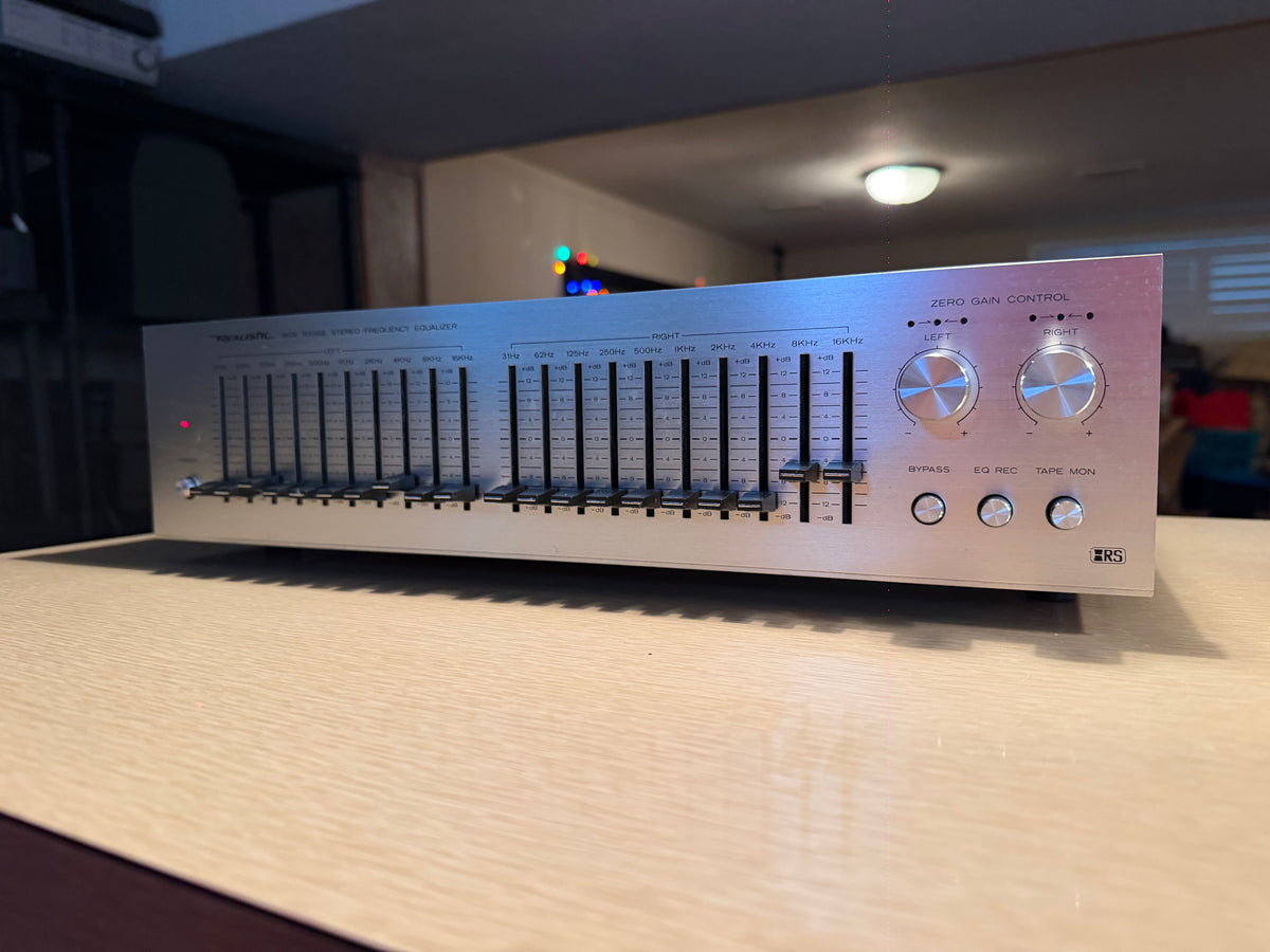 Realistic 31-2000 Wide Range 10 Band Frequency Equalizer Silver Face Serviced🎶