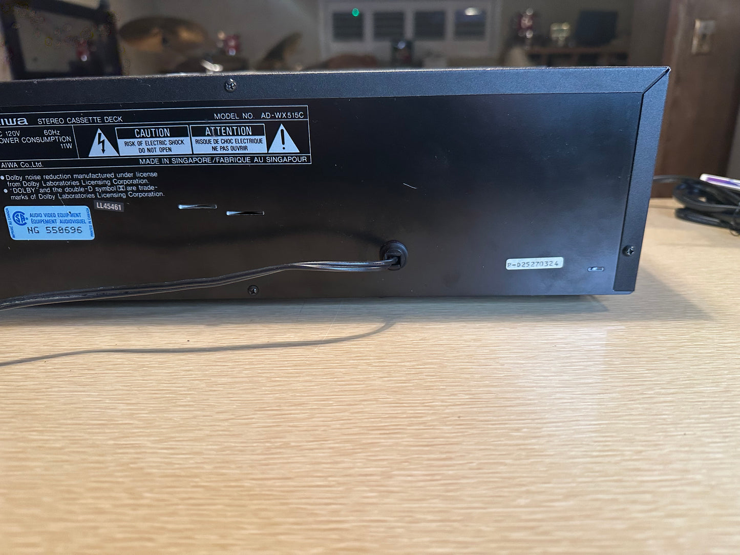 AIWA AD-WX515 Stereo Dual Cassette Deck AMTS Auto Reverse Tested Working