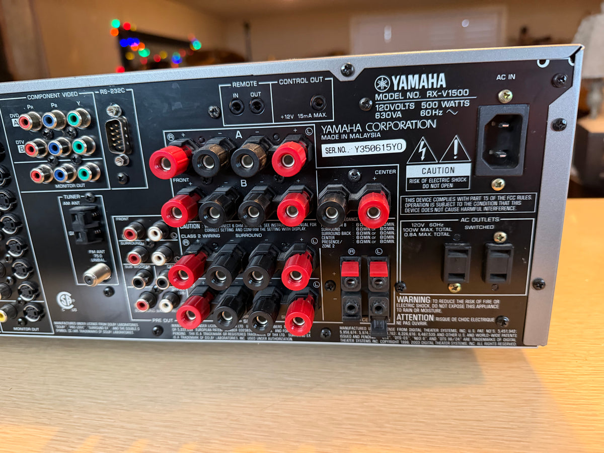 Yamaha RX-V1500 AV receiver 7.1 ch 120WPC Fresh Service Near Mint Remote Bundle!