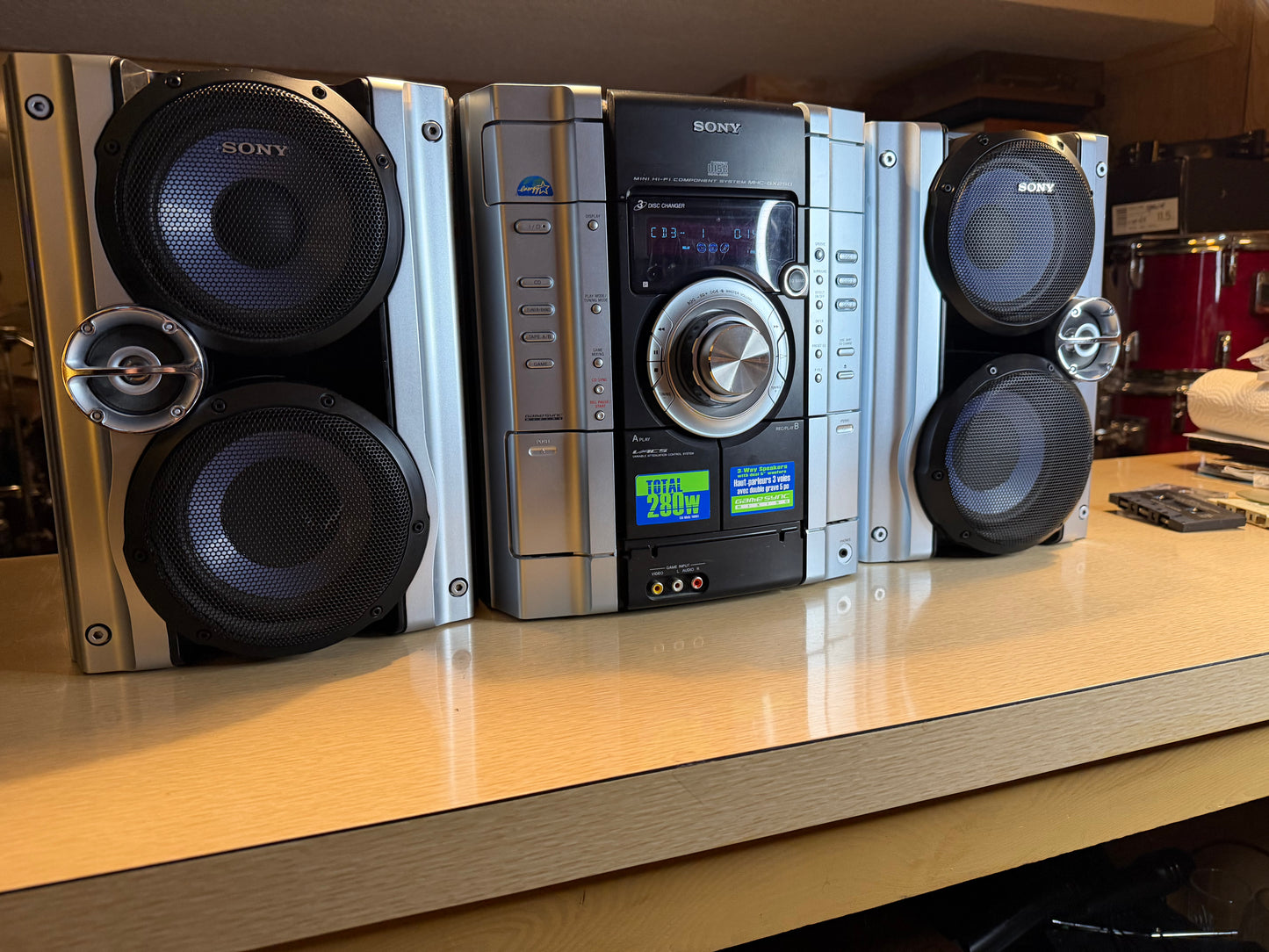 Sony MHC-GX250 Mini Hi-Fi Shelf Stereo System Radio CD Changer EVERYTHING WORKS!