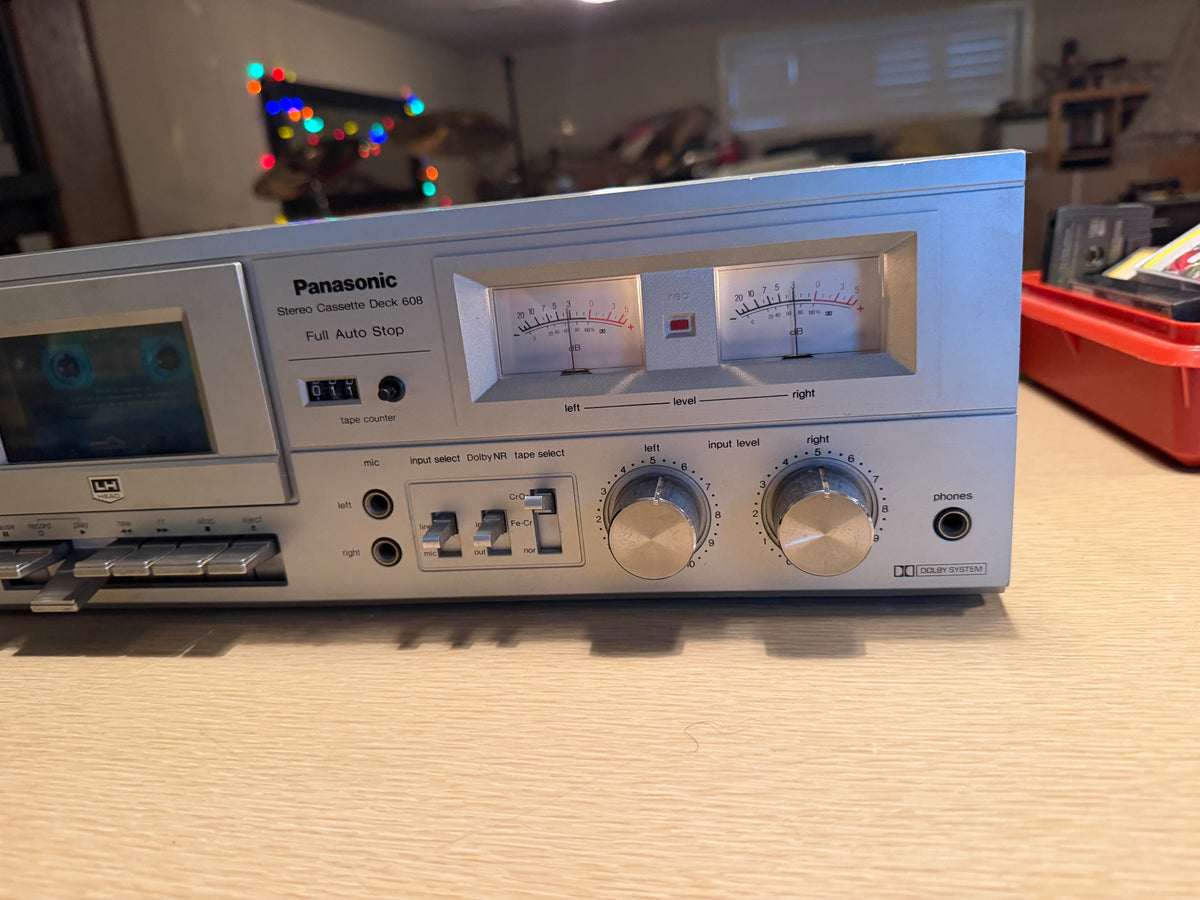 Vintage Panasonic RS-608 Stereo Cassette Tape Deck Player Full Auto Stop Tested!
