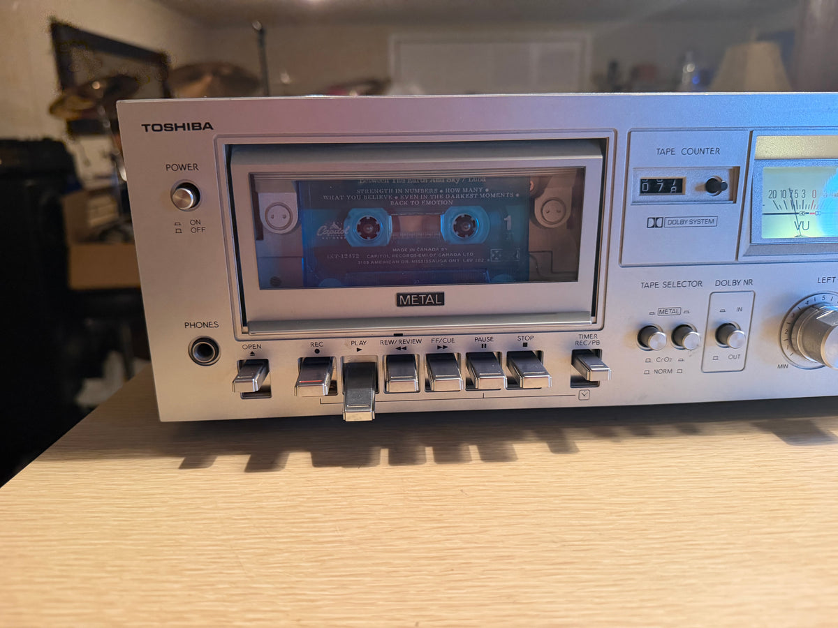 Toshiba PC-X10m Stereo Cassette Deck Near Mint Working VU Meters Fresh Service🔥