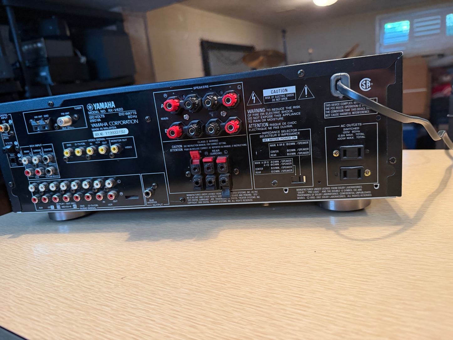 Yamaha RX-V420 200 Watt Natural Sound AV Receiver Fully Functional Remote Bundle