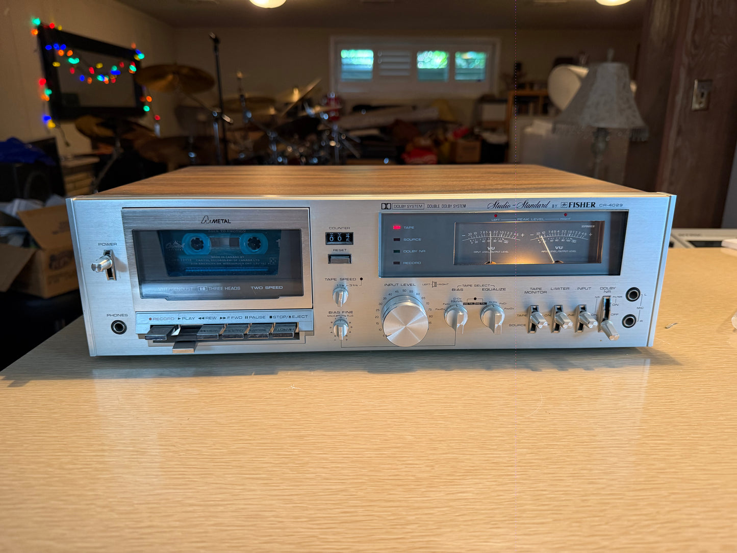 Vintage Fisher CR-4029 3 Head High Fidelity Cassette Tape Deck Tested Plays Tape