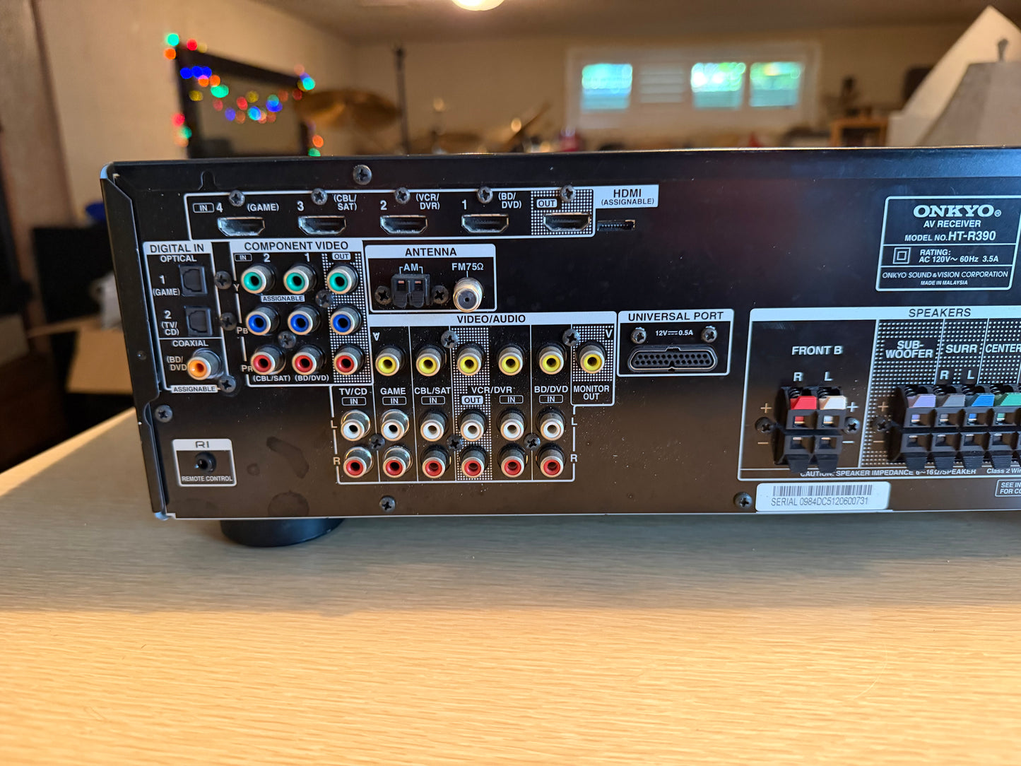 Onkyo HT-R390 AV Receiver Black Home Theater With Remote Freshly Serviced Beauty