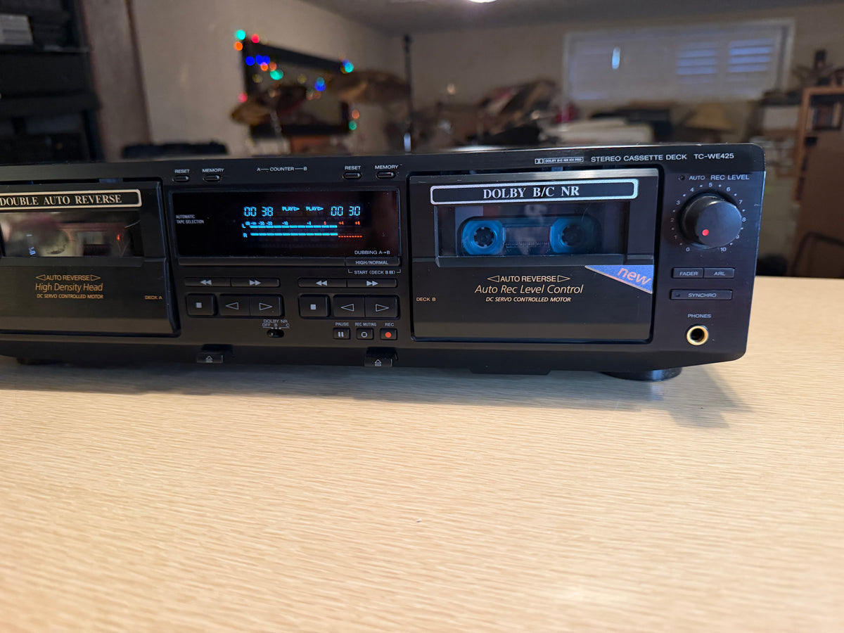 Sony TC WE425 Stereo Dual Cassette Deck - Serviced/New Belts Works Excellent🔥🎶