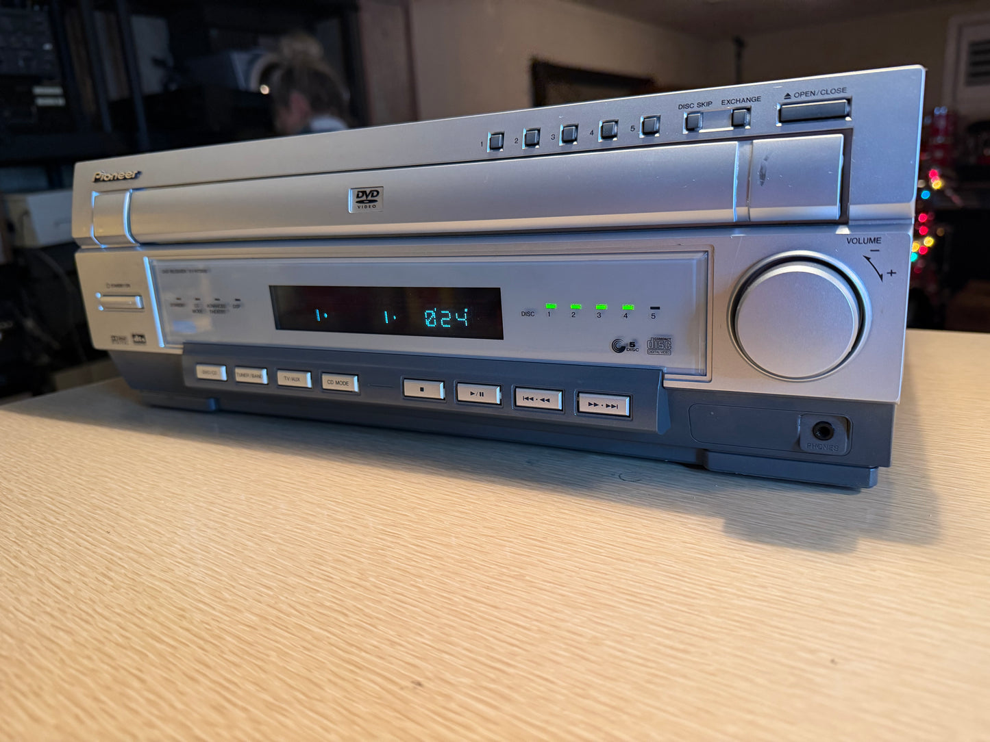 Pioneer XV-HTD520 5-Disc CD/DVD Home Theater A/V Receiver W NEW Remote Tested🔥