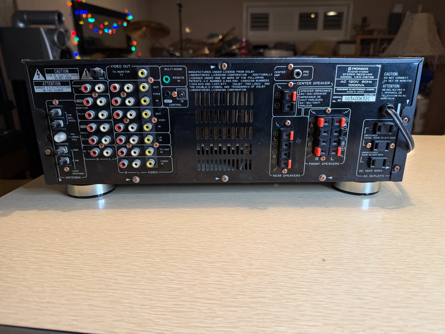 Pioneer VSX-D613S AV stereo receiver MONSTER 130WPC BEAST CLEANED & Tested Rare!