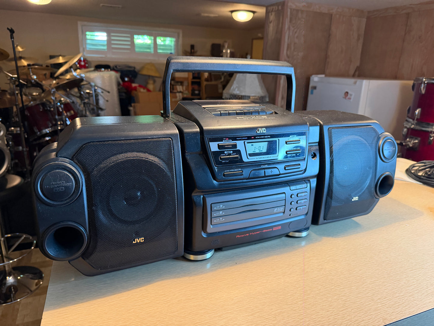 Vintage JVC PC-XC8BK Stereo A/Fm Cd Cassette Boom Box All Functions Operational!