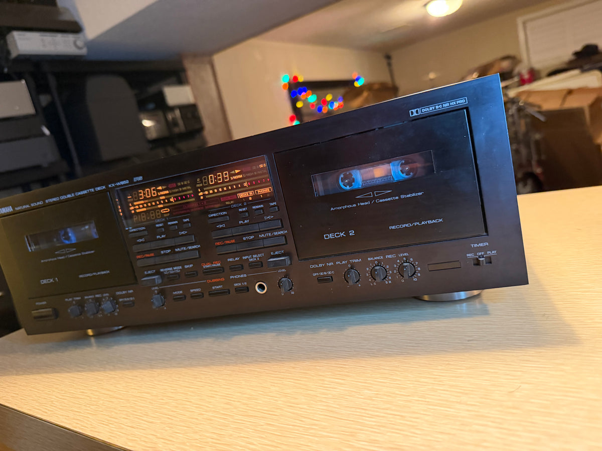 Yamaha KX-W952 Dual Cassette Deck Top Of The Line Fresh Service Very Rare 🔥🎶