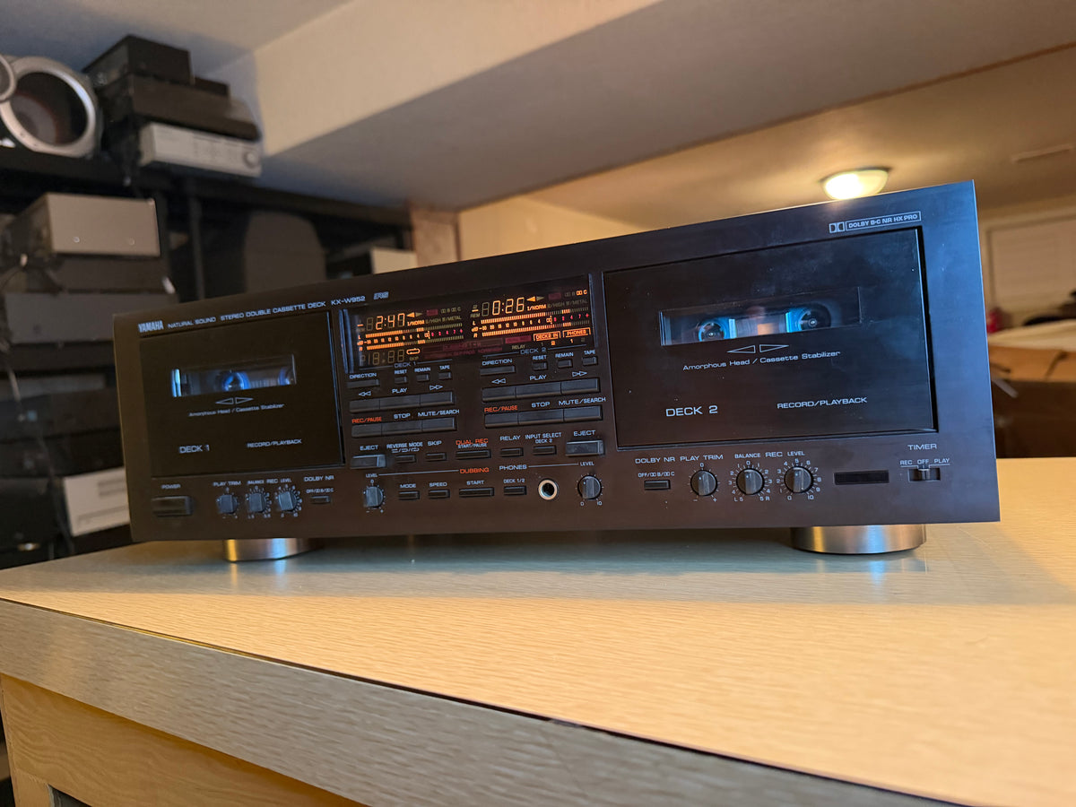 Yamaha KX-W952 Dual Cassette Deck Top Of The Line Fresh Service Very Rare 🔥🎶